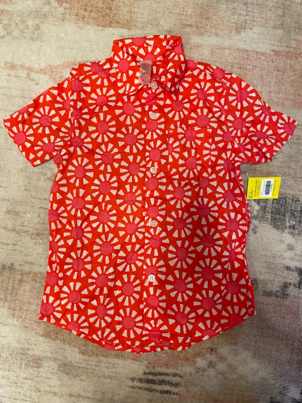 Red/pink NWT button-up Primary shirt - size 5